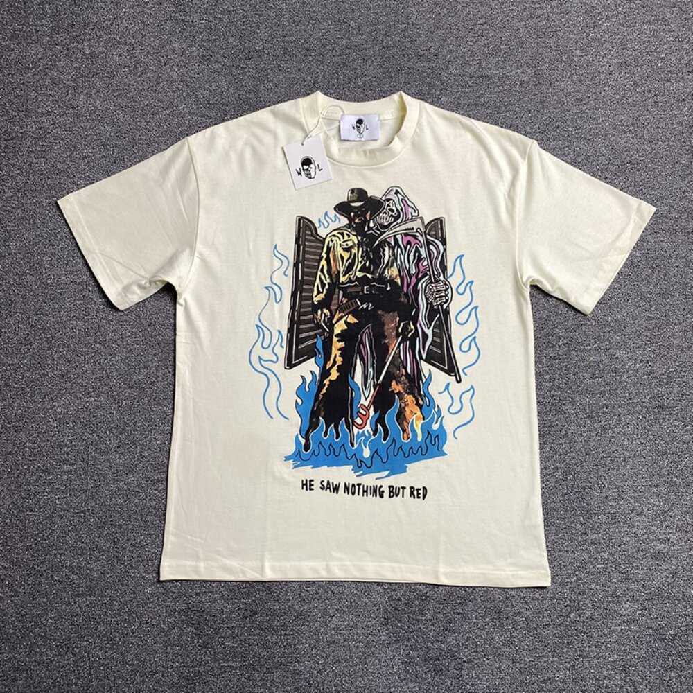 Warren Lotas Cream Crew Neck Short Sleeves